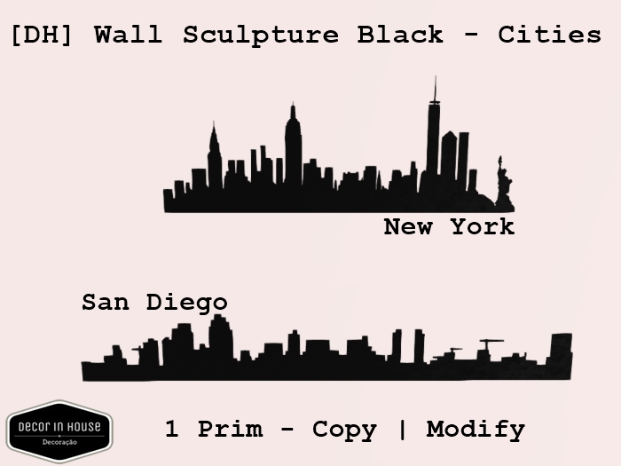 Wall Sculpture Black - Cities 