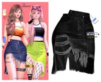 MIWAS / Miyeon Ripped skirt #Black