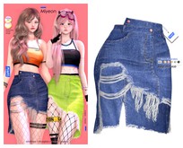 MIWAS / Miyeon Ripped skirt #Blue