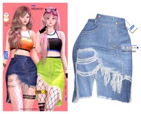 MIWAS / Miyeon Ripped skirt #Light Blue