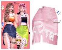 MIWAS / Miyeon Ripped skirt #Pink
