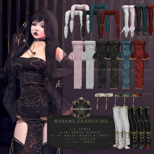 Violent Seduction - Madame Chungking Gloves (Pink)