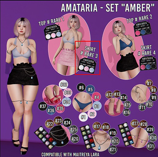 Amataria - Set "Amber" - # RARE 3