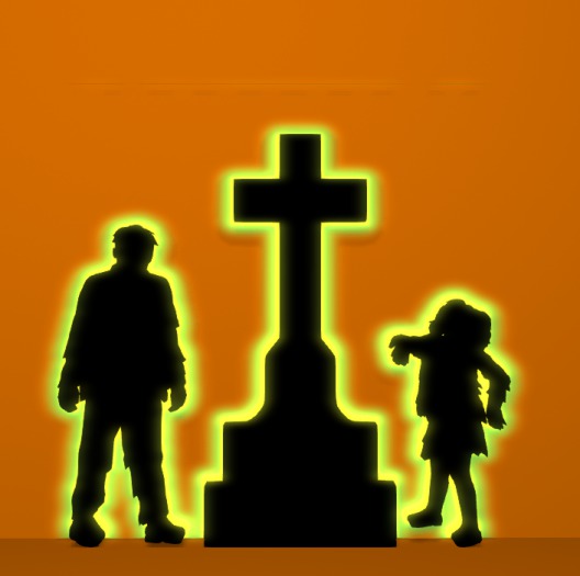 Zombie Silhouette 2, with 5 Color Touch Menu