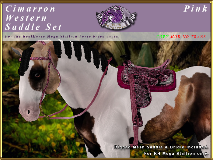 *E* Cimarron Western Saddle Set  [BOXED] RH Mega Pink