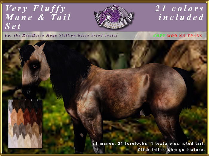 *E* Rigged Fluffy Mane Set  [BOXED] RH Mega - All Colors