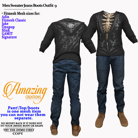 AmAzInG CrEaTiOnS Men Sweater Jeans Boots Outfit 9