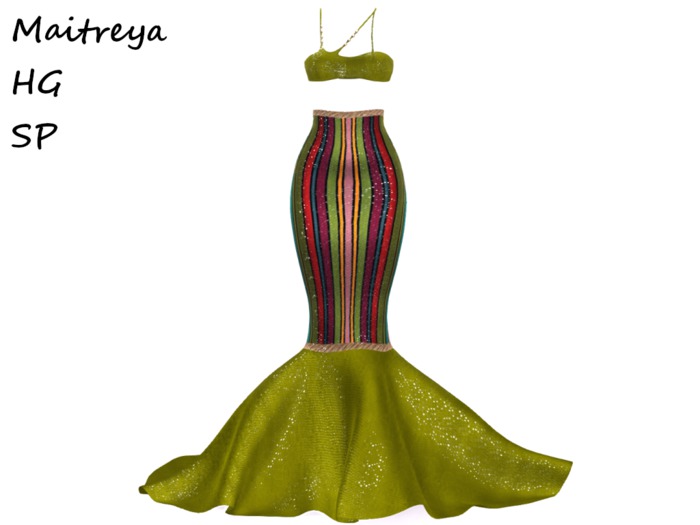 ~PP~ Carnival Stripe Sequined Mermaid Skirt Set