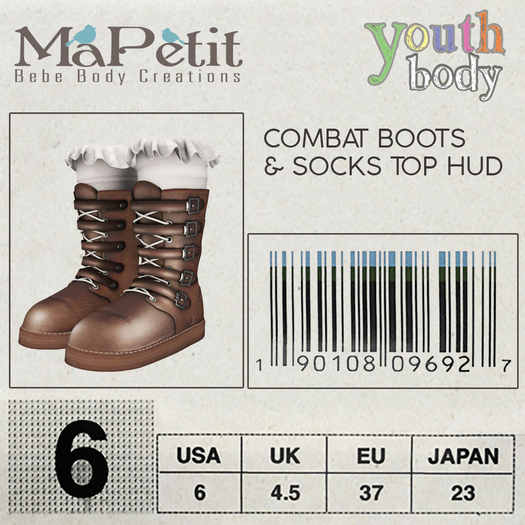 Youth Combat Boots - Pecan