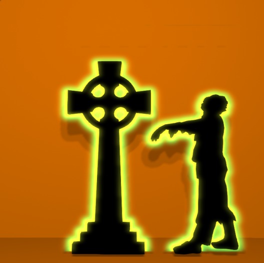 Zombie Silhouette 1, 5 Colors, 4Li, Bagged