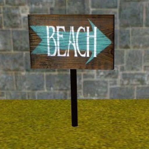 beach arrow sign