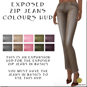 Second Life Marketplace - BM Exposed Zip Jeans