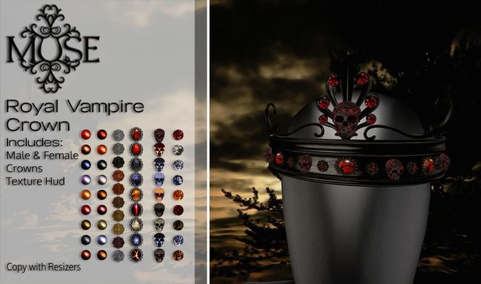 [MUSE] Royale Vampire Crown Male & Female - Blackened