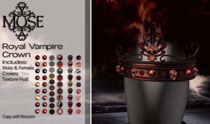 [MUSE] Royale Vampire Crown M & F - Blood infused Ruthenium pk