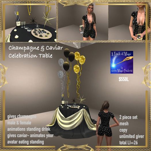 Champagne & Caviar Celebration table-crate