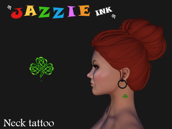 Clover 1 neck tattoo