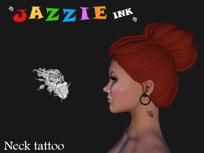 Revolver 1 neck tattoo