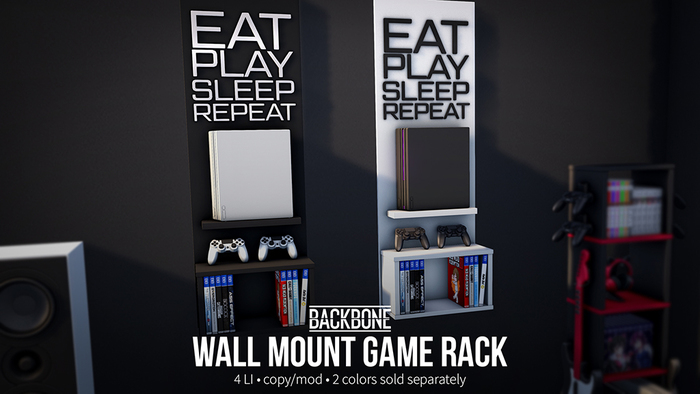 BackBone Wall Mount Game Rack - Black
