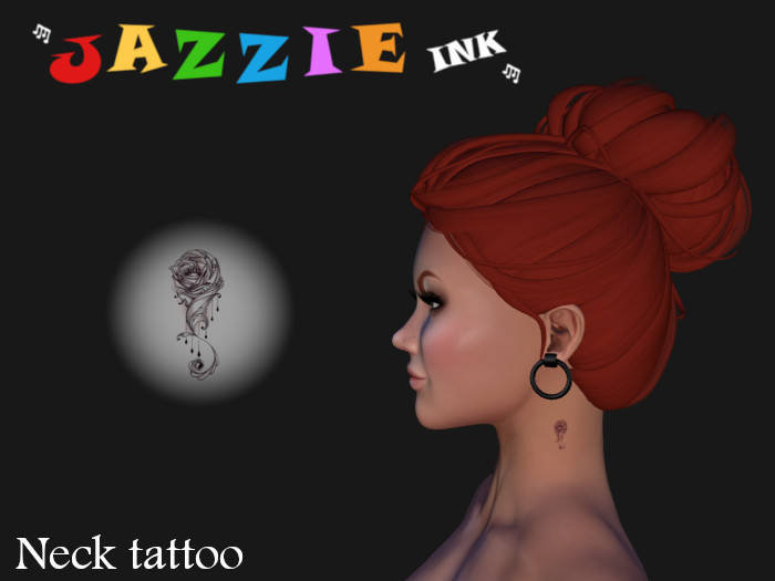 Rose 1 neck tattoo