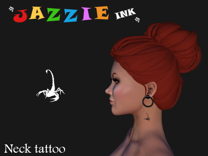 Scorpion neck tattoo