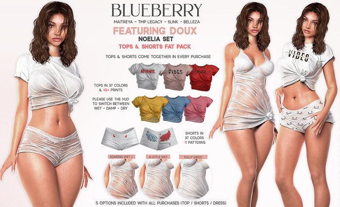 Blueberry - Noelia - Top & Shorts - Fat Pack