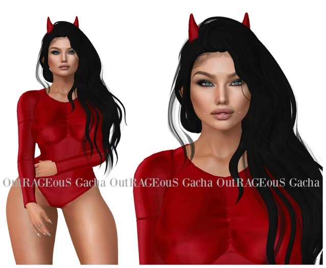 REIGN.- Devil Bodysuit & Headband