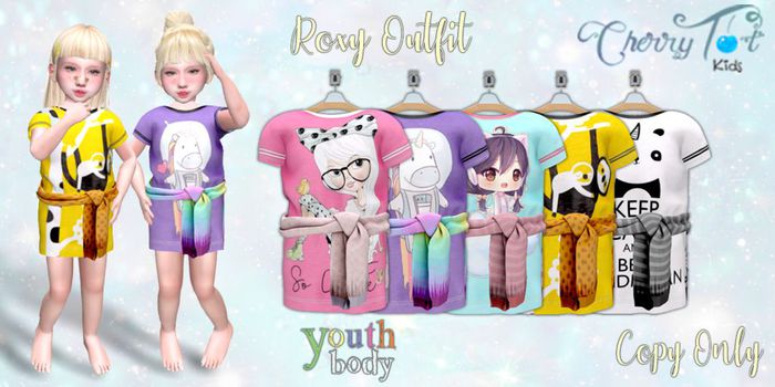 *Cherry Tot* Youth Roxy Outfit FATPACK  (Wear&Click)