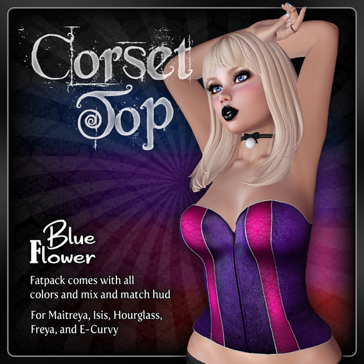Blue Flower - Corset Top - Demo