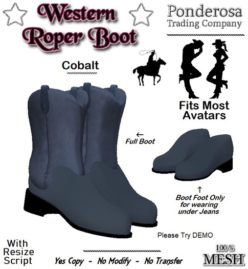 Western Roper Boot [MESH] Cobalt