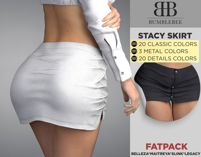 Bumblebee - Stacy Button Skirt - FATPACK