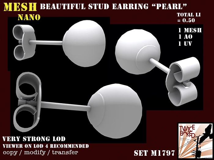 "TB" Beautiful earrings pearl M1797