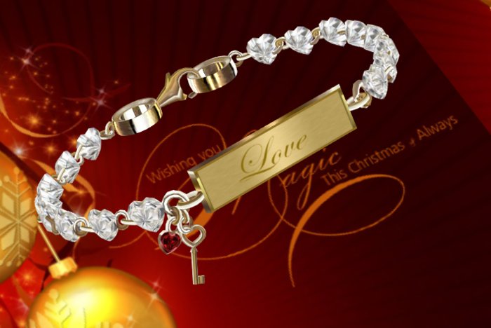 PROMOTION ON SALE !! Valentine Love DIAMOND Bracelet (BOXED)