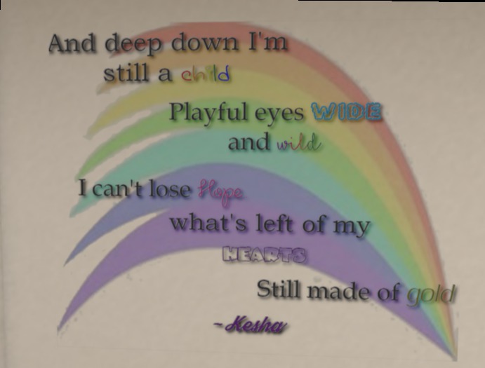 wall art-Kesha lyrics-rainbow