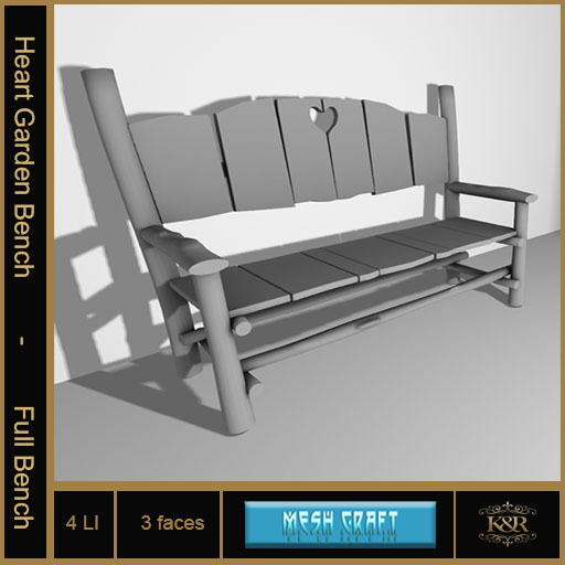 Heart Garden Bench - Full Bench