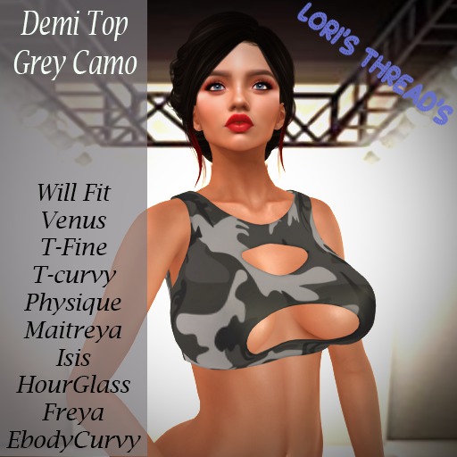 [L.T] Demi Top - Grey Camo (REZ ME)