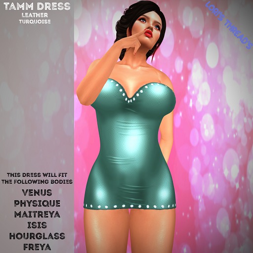[L.T] Tamm Dress - Leather - Turquoise (REZ ME)