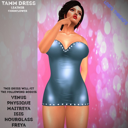 [L.T] Tamm Dress - Leather - Cornflower (REZ ME)