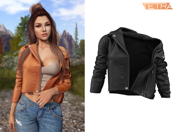 TETRA - Moto leather jacket (Black)