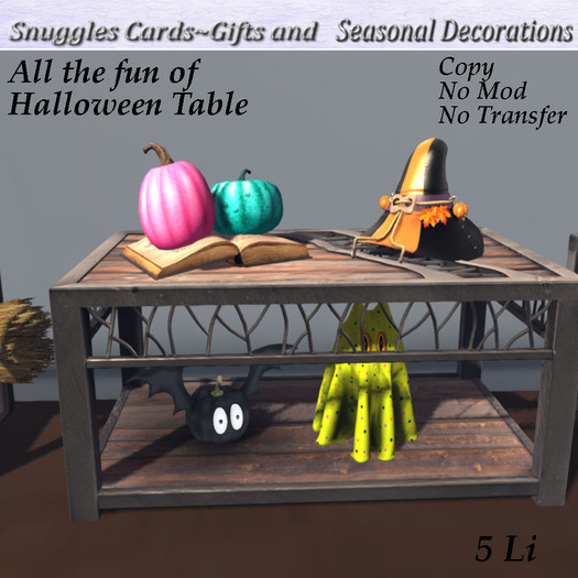 All the fun of Halloween Table By Snuggles  Boxed