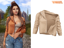 TETRA - Moto leather jacket (Ivory)