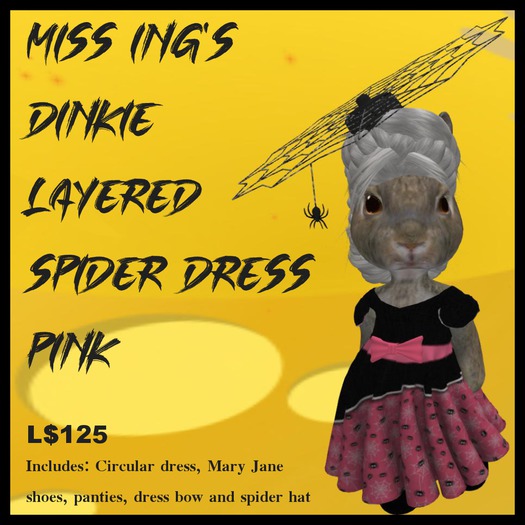 Miss Ing's Dinkie Layered Spider Dress Pink Boxed
