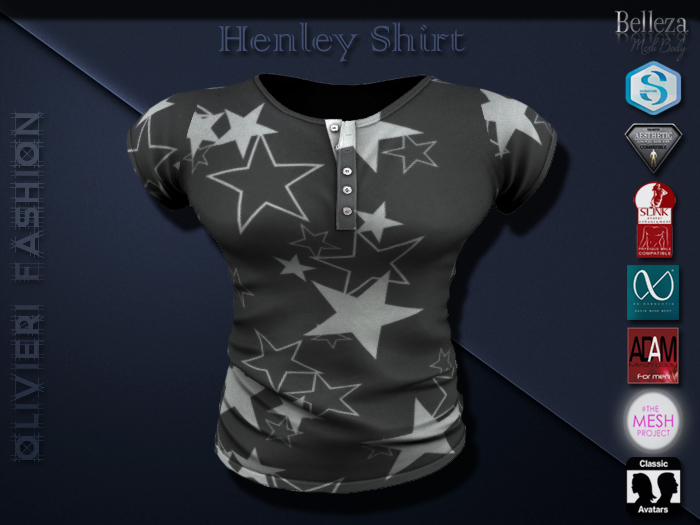HENLEY SHIRT - DJ - STAR - 01