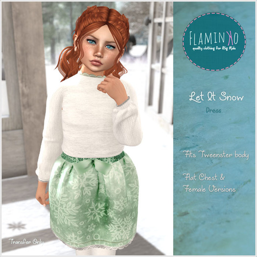 F} Let It Snow Dress Green