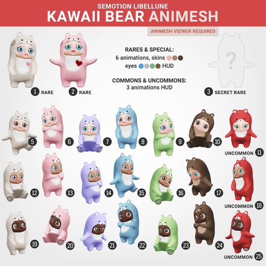 SEmotion Libellune Kawaii Bear #2 RARE
