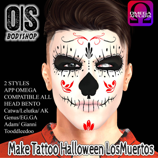 !OS! Make Tattoo Halloween LosMuertos - Omega