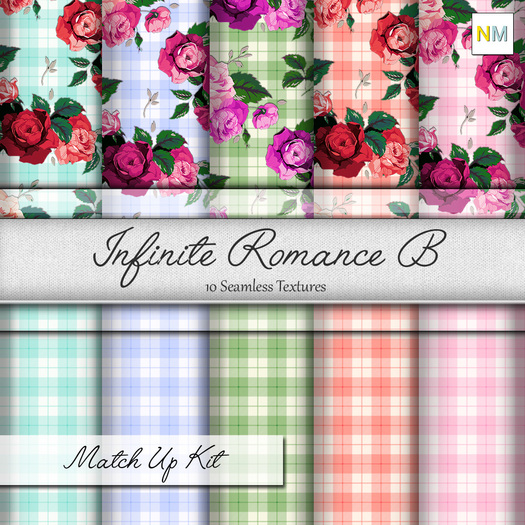 Infinite Romance B Matchup Kit 10 Seamless Plaid Textures NM