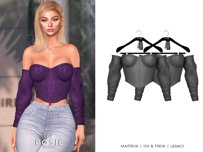 POSIE - Grace Corset Top .GRAY