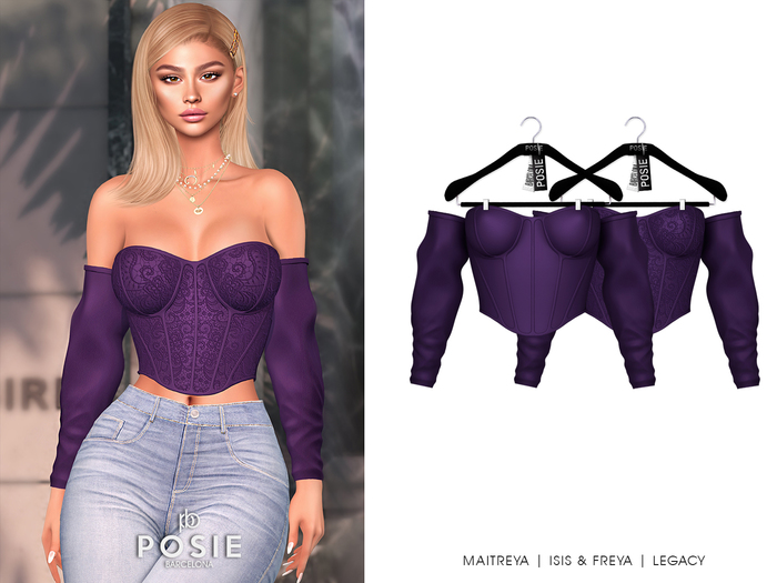 POSIE - Grace Corset Top .EGGPLANT