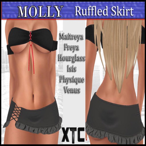 XTC Molly Ruffled Skirt - Black
