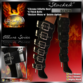 ** 20L SALE ** !Drakke! "Stacked" Knee High Boots(Black) ~ (works with All Viewers, Includes Alpha Masks & Invisi Prims)